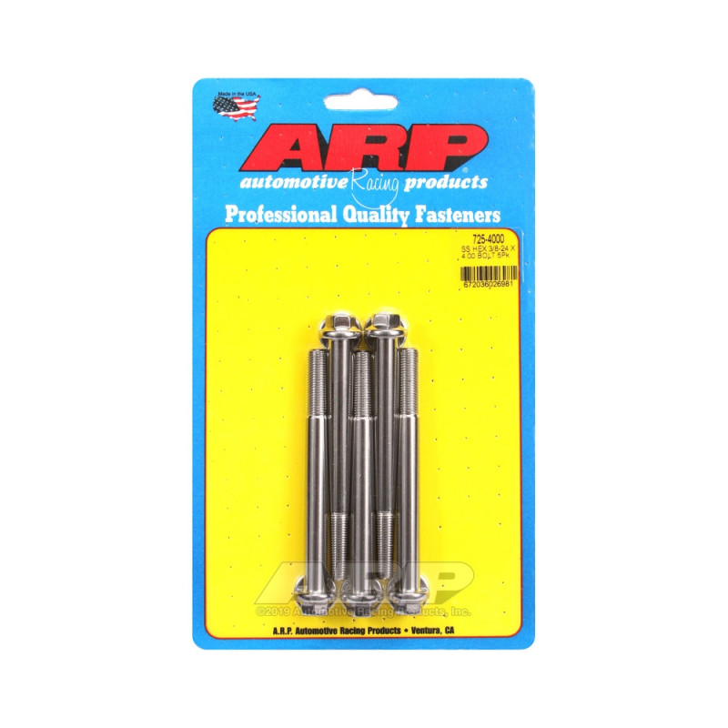 Șuruburi și piulițe universale ARP cu cap STD 3/8-24 – Oțel inoxidabil, cap hexagonal, x5 - ARP-725-4000 - 725-4000 - 3666618199122